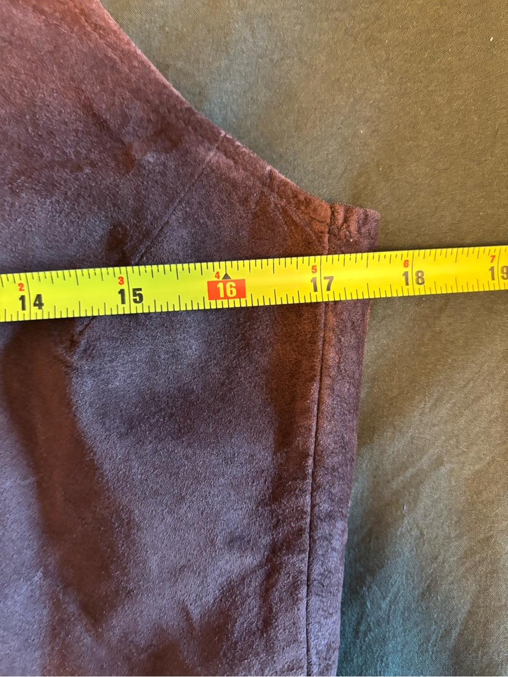Vintage RALPH Ralph Lauren Brown Suede Leather Crossback Top, M - Picture 5 of 7